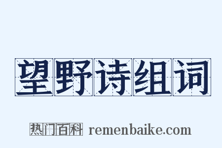 望野诗组词是什么意思的图片